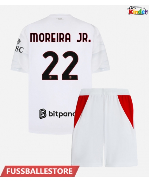 Günstige AC Milan Diego Moreira #22 Auswärts Trikotsatzt Kinder 2026-27 Kurzarm (+ Kurze Hosen)